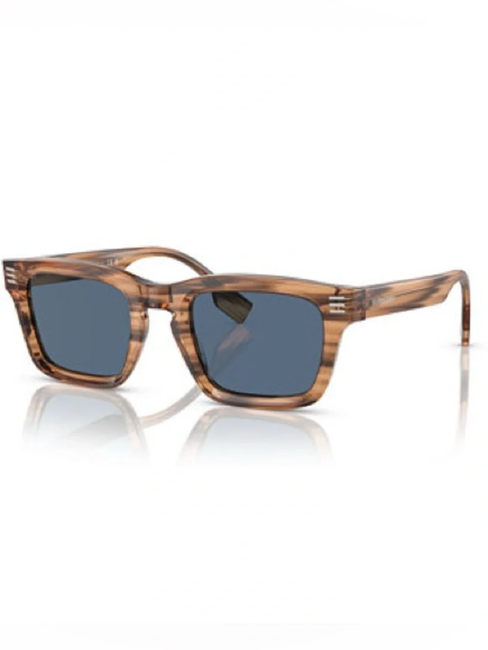 Burberry Brown Tortoiseshell Frame Sunglasses with Blue Lenses
